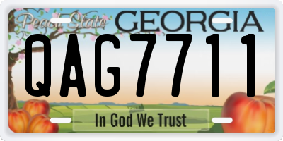 GA license plate QAG7711