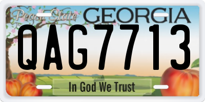 GA license plate QAG7713