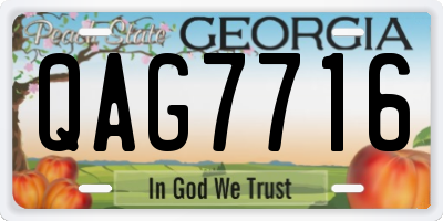 GA license plate QAG7716
