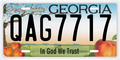 GA license plate QAG7717