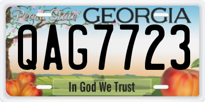 GA license plate QAG7723