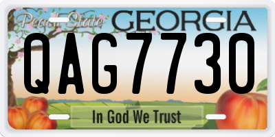 GA license plate QAG7730