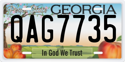 GA license plate QAG7735