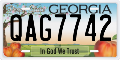 GA license plate QAG7742