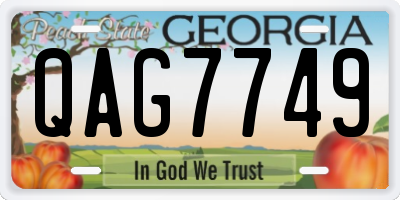 GA license plate QAG7749