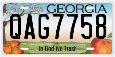 GA license plate QAG7758