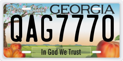 GA license plate QAG7770