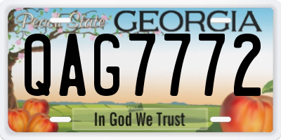 GA license plate QAG7772