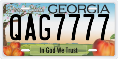 GA license plate QAG7777