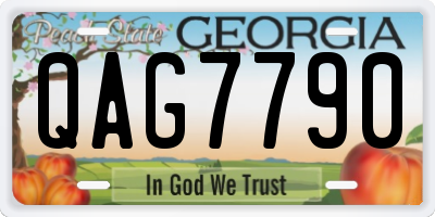 GA license plate QAG7790