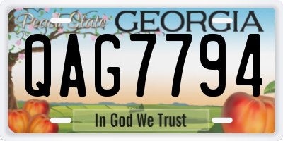 GA license plate QAG7794
