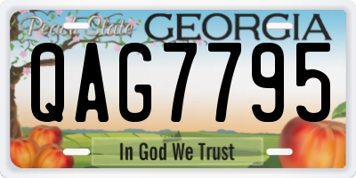 GA license plate QAG7795