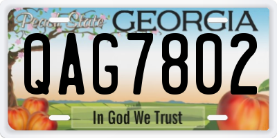 GA license plate QAG7802