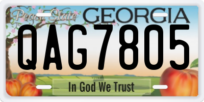 GA license plate QAG7805