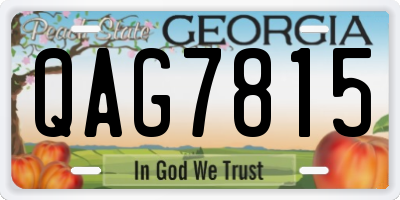 GA license plate QAG7815