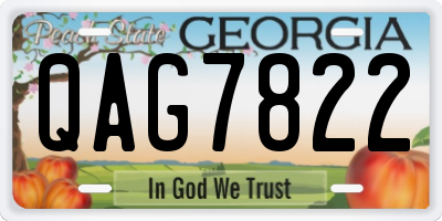 GA license plate QAG7822