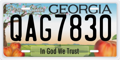 GA license plate QAG7830