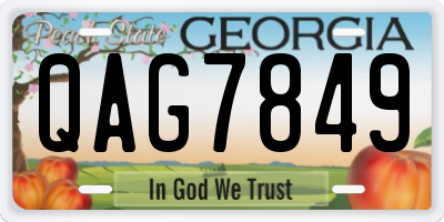 GA license plate QAG7849