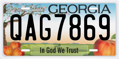 GA license plate QAG7869
