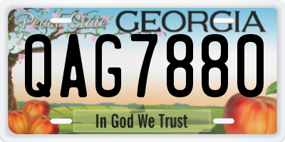 GA license plate QAG7880