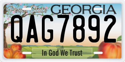 GA license plate QAG7892