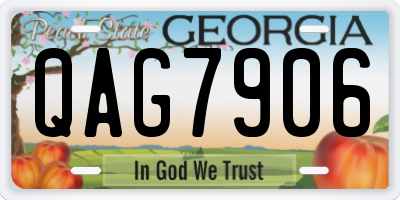 GA license plate QAG7906