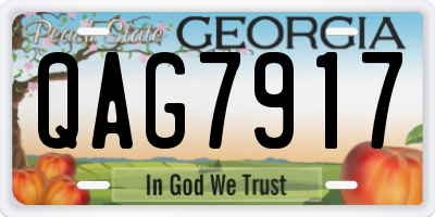 GA license plate QAG7917