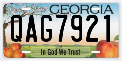 GA license plate QAG7921