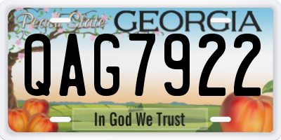 GA license plate QAG7922