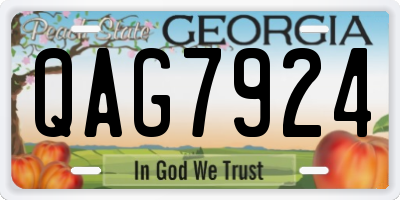 GA license plate QAG7924