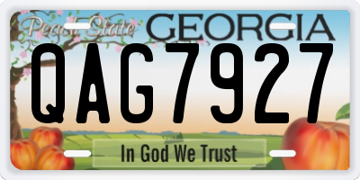 GA license plate QAG7927