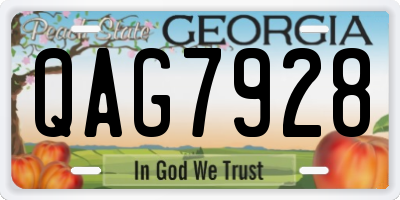 GA license plate QAG7928