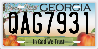 GA license plate QAG7931
