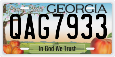 GA license plate QAG7933