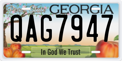 GA license plate QAG7947