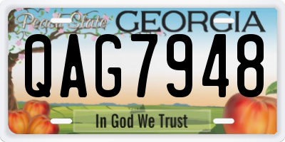 GA license plate QAG7948