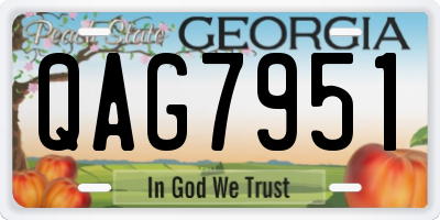 GA license plate QAG7951