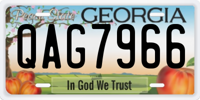 GA license plate QAG7966