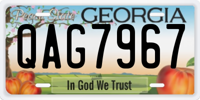 GA license plate QAG7967