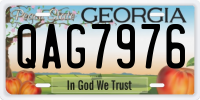 GA license plate QAG7976