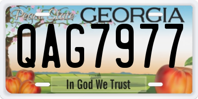 GA license plate QAG7977