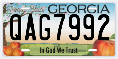 GA license plate QAG7992