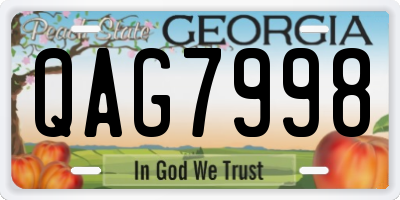 GA license plate QAG7998