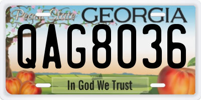 GA license plate QAG8036