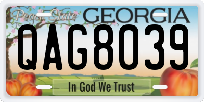 GA license plate QAG8039