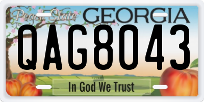 GA license plate QAG8043