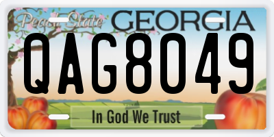 GA license plate QAG8049