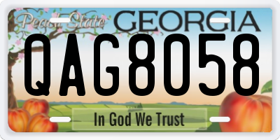 GA license plate QAG8058