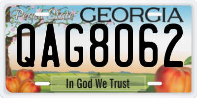 GA license plate QAG8062