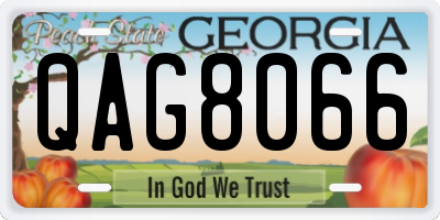 GA license plate QAG8066